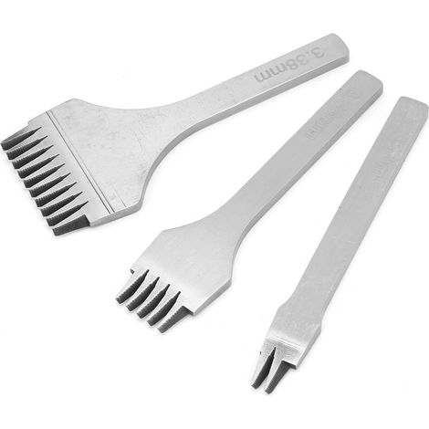 Outil de perforation pour cuir à main, 3 pièces, burin de 2,7/3,0/3,38/3,85 mm (3,38 mm) (1/5)