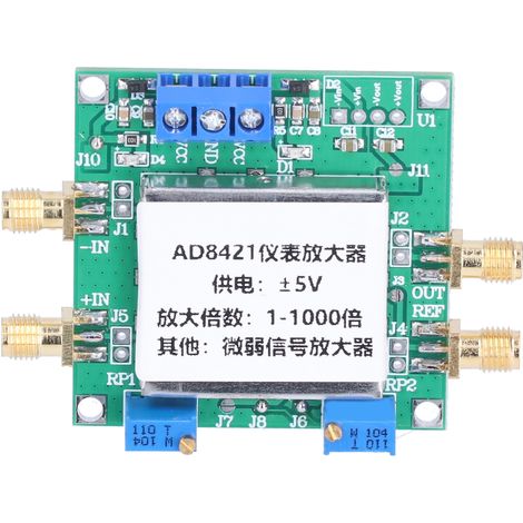 Module amplificateur AD8421 2,3 mA 500 pA à faible bruit et distorsion, carte d'amplification de signal pour instruments (1/5)