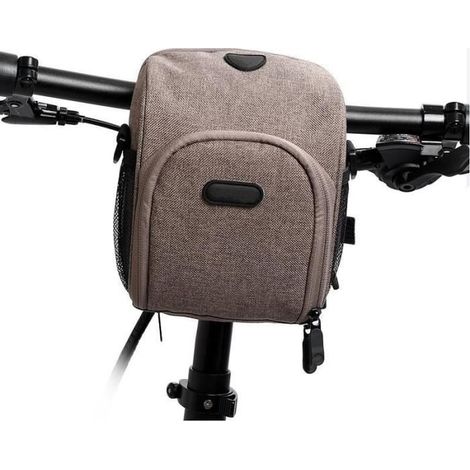 Sacoche guidon velo,Sacoche pour Guidon VTT,Sacoche de Guidon Vélo,Sac de Vélo Avant avec Housse de Pluie,Sacoche de Cadre Vélo,Kaki (1/4)