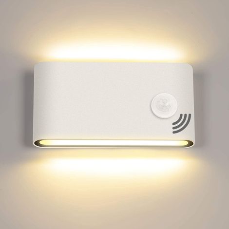 12W Applique avec Détecteur de Mouvement,Allumage et Extinction Automatiques Applique Blanc Chaud 3000K Lampe Extérieure Capteur d'éclairage Mural pour Jardin/Hall/Escalier/Garage IP65 (1/5)