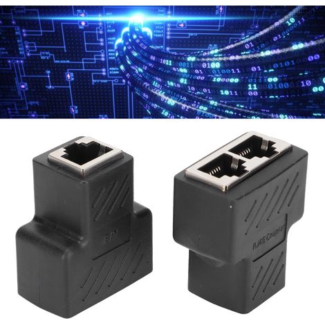 2 pièces Séparateur Ethernet RJ45 1 vers 2 pour Box TV, Routeur, Caméra et Ordinateur (1/5)