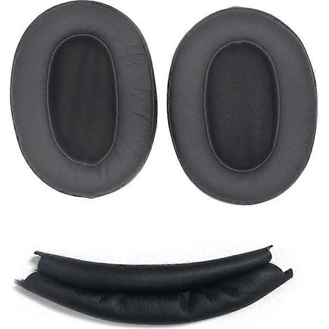 Coussinets d'oreille pour casque WH-XB900N, oreillettes et arceau de tête, coussinets de rechange en mousse souple noire (1/5)