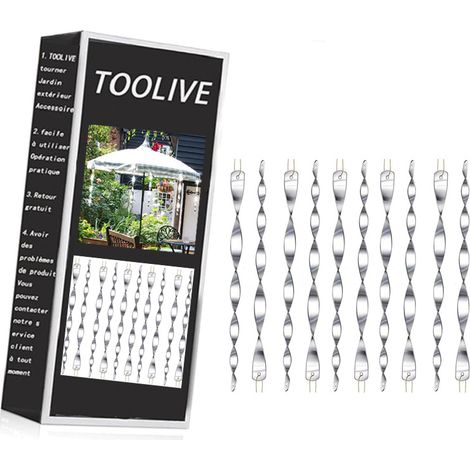 12Pcs Reflective Bird Deterrent Rods, 7 color 30cm Hanging Bird Repellents Reflective Wind Spiral- Keep Birds Away From Your Home, Garden, Patio (1/5)