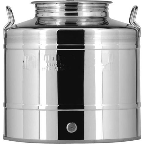 FUSTINO X OLIO "GRAFFATO" 15LT ACCIAIO INOX 18/10 S/RUBINETTO