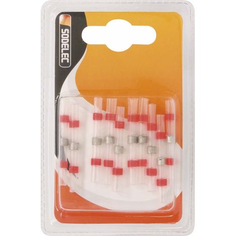 Sachet 10 cosses thermoretractables rouge pour fil 05 a 15mm² - 274610 (1/2)
