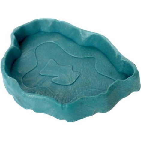 Gamelle d'alimentation pour tortues et reptiles - Bassin avec distributeur d'eau et de nourriture - Bleu lac