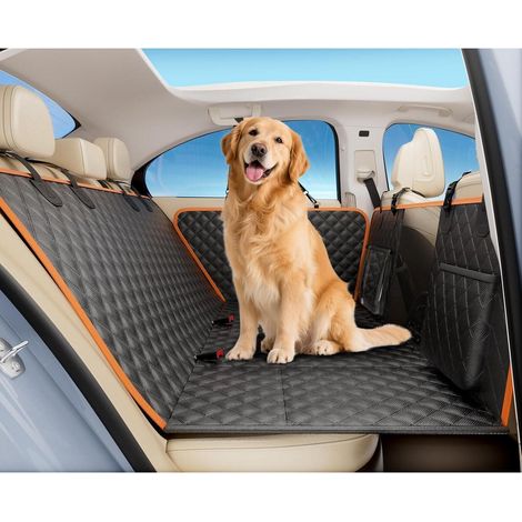 Hundedecke Rückbank Für Pkw mittelgroße SUV kleine Lkw Schwarz Orange (1/5)