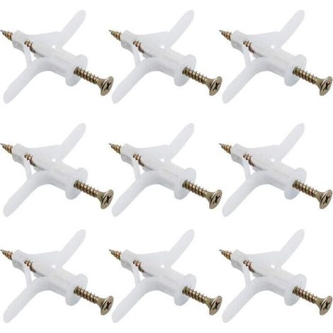50 Chevilles pour Plaque de Plâtre Ensembles Plastique Tuyau D'expansion Avion Auto Foreuse d'extension Tube Chevilles Utilisé pour la Plupart des Murs Légers Plaques de Plâtre (1/4)