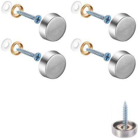 4er-Pack dekorative Spiegelschrauben, dekorative Nagelkappen, dekorative Schrauben aus poliertem Edelstahl für Spiegel, Glasschränke oder Möbel (0,63 Zoll/16 mm)