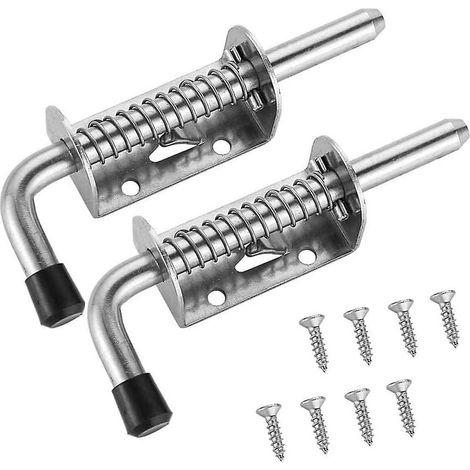 1 Loquet à ressort, Acier inoxydable 304, 128 mm, Crochet de sécurité, Pour porte de garage, portail (1/5)