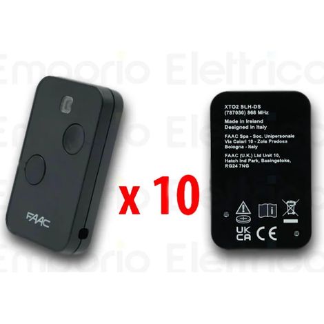faac 10 x télécommande 2 canaux xt2 868 slh lr 787009