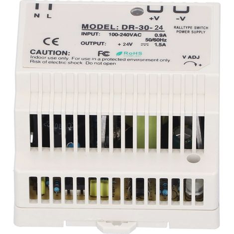 Alimentation sur rail DIN série DR avec commutation LED réglable pour armoire électrique DR-30-24 (1/5)