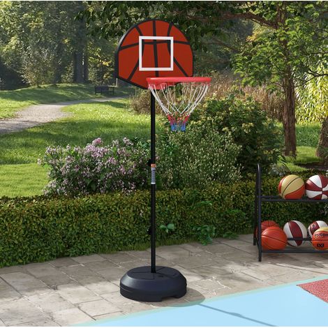 Canestro da basket con supporto 45x17.5x61.5 cm, doppio gioco, altezze regolabili, acciaio marrone (1/5)