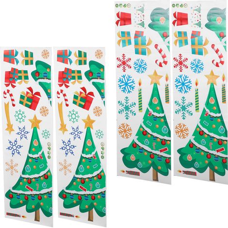 Décorations pour sapin de Noël, stickers muraux repositionnables, décorations de vitrine, stickers muraux pour chambre d'enfant, décorations de Noël, 2 rouleaux (1/5)