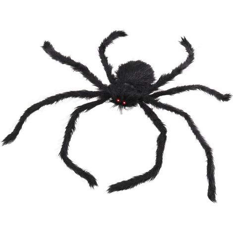 Araignée géante poilue d'Halloween avec yeux lumineux LED, araignée en peluche effrayante pour la décoration d'Halloween (1/5)