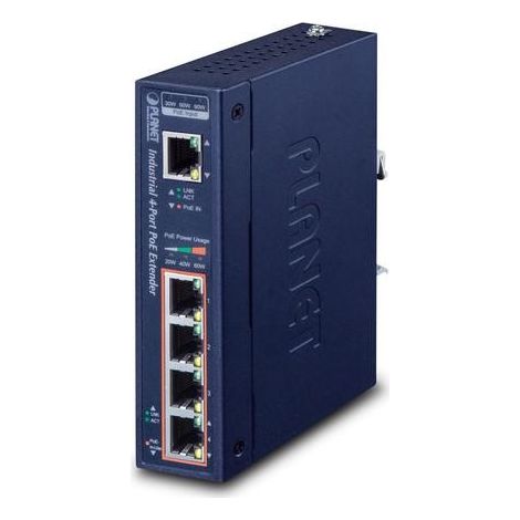Repotec IPOE-E174 PoE-Verlängerung schwarz 4 Ports