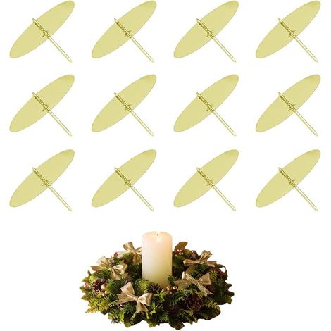 Portacandele per corona dell'Avvento, candelieri di Natale per l'Avvento, oro (1/5)
