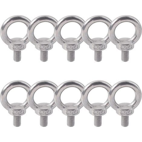 Anneau De Levage 304 Acier Inoxydable Filetage Mâle Boulon À Oeil M5X10 Boulon Vis Machines Épaule Levage de Poids Marin Boulons 10 PCS (1/5)
