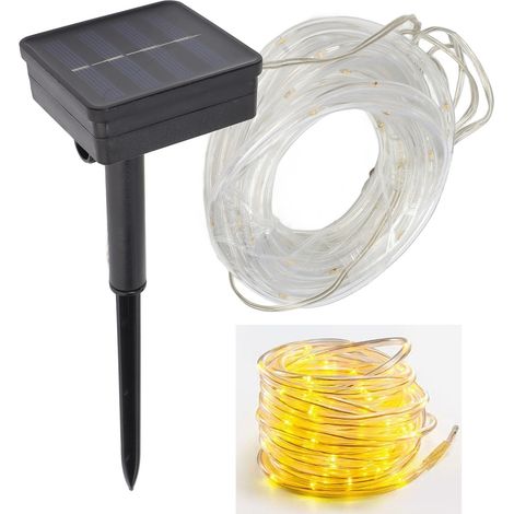 Guirlande lumineuse solaire à tubes LED, étanche, basse pression, pour décorations de jardin et de Noël, lumière chaude. (1/5)