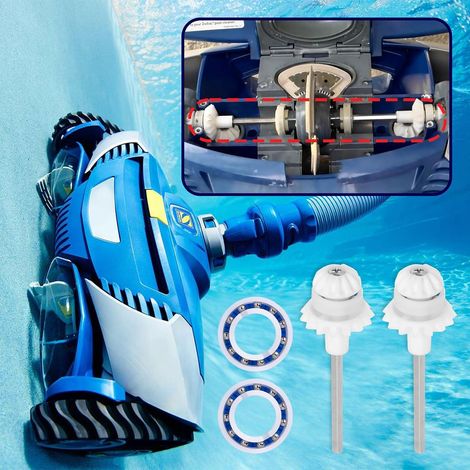 Convient pour 2 pièces de rechange pour nettoyeur de piscine MX6 MX8 (pièces R0525100 et roulement de roue moteur R0527000 inclus) - Kit de montage pour le réglage de l'arbre d'entraînement du nettoye (1/4)