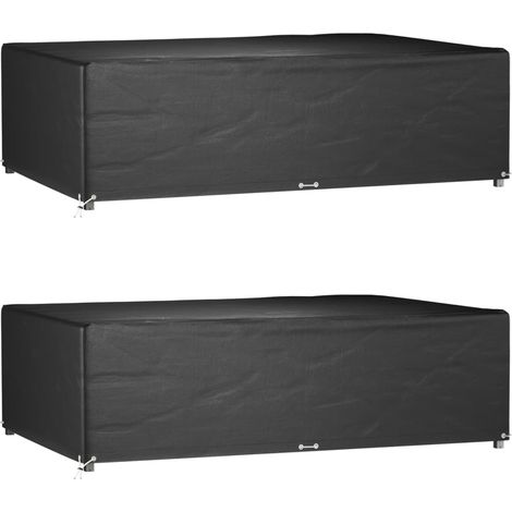 Lot de 2 Housses de salon,Housses Protection Table et Chaise de Jardin 12 œillets rectangulaire -YZ352050 (1/5)
