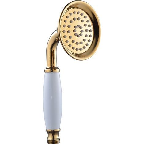 Pommeau de douche laiton céramique or douchette ronde pommeau de douche petite douche sans flexible (1/5)