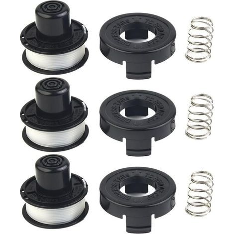 Set mit 3 Spulen Faden und Abdeckung für Freischneider A6226 GL250 GL310 GL360. Ersatzspule und -faden. (1/5)