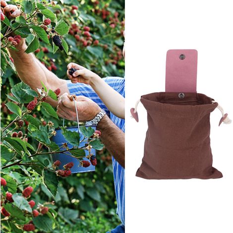 Sac de cueillette portable à plier, en toile, avec attache métallique, capacité 2 lb - idéal pour la marche, la randonnée et la collecte de champignons. (1/5)