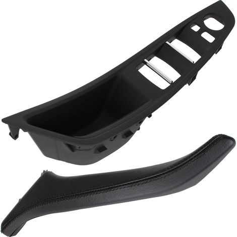 BMW 5er F10 F11 (09-17) Türgriff innen links, schwarz, 2-Loch + Türgriff innen rechts, schwarz, Leder, 2-teiliges Set (1/5)