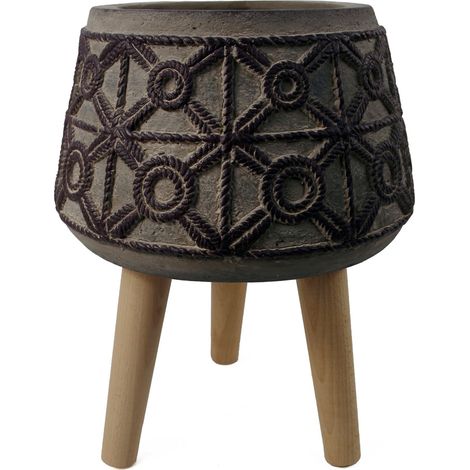 36cm x 26cm Rope Effect Composite Large Planter (1/4)