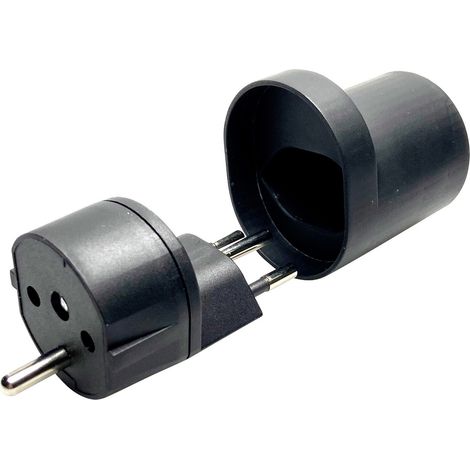 Martin Kaiser 181/sw/1 Reiseadapter  Fix-Adapter CH Typ 12/Schuko denzentraler Steckeransatz, IP 20,