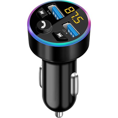 Trasmettitore Bluetooth M，Adattatore Bluetooth 5.0，Lettore MP3，Trasmettitore FM in metallo，con caricatore doppio USB per cellulare (1/5)