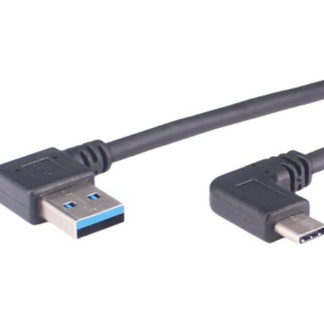 90-degree Type-C 3.1 male connector for USB 3.0A male, side elbow, left elbow, right elbow for mobile phones, tablets and data charging cables. (1/4)