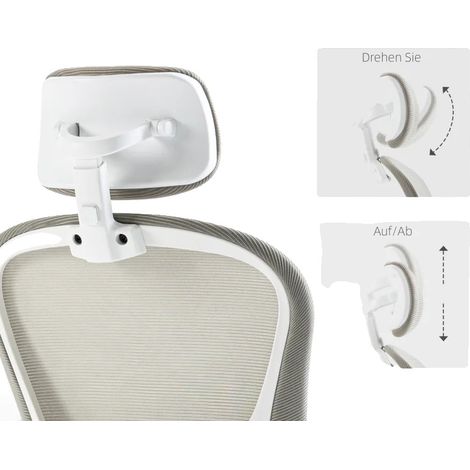 Chaise de bureau, hauteur réglable 40-50 cm, capacité de charge 120 kg, support lombaire 4D, matériau en maille respirante, comprend l'assemblage (1/5)
