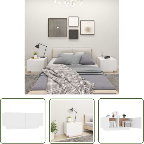 Table de Chevet, Table de nuit, pour Chambre Salon Couloir, Blanc 100x35x40 cm Aggloméré OIB2809E (1/5)