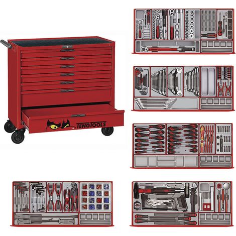 Servante rouge midi 7 tiroirs Teng Tools TCMM498N2 (1/5)