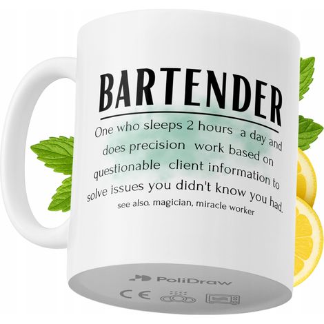 Taza de café/té divertida y humorística para camareros. Taza con diseño gráfico y texto gracioso para cumpleaños, santos y días festivos. Taza premium para ocasiones especiales en casa, la oficina o e (1/5)
