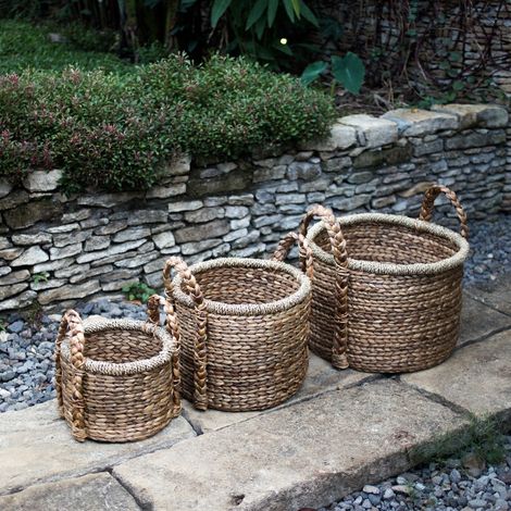 Panier de Rangement, Cache-Pot et Panier à Linge en Jacinthe d'Eau, 3 Tailles - PANGIVO