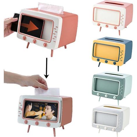 Porte-mouchoirs rose pour voiture avec rangement pour téléphone portable (1/5)