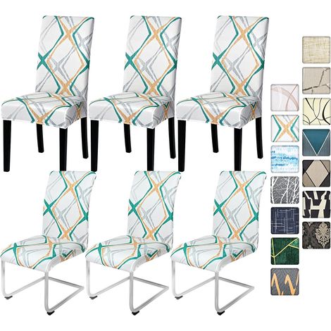 Lot de 6 housses de chaise extensibles pour chaise basculante - Amovibles et lavables (1/5)