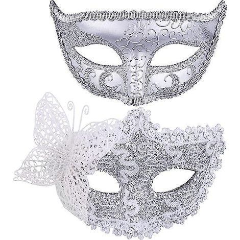 Lot De 2 Masque Vnitien Couple Masque Mascarade Femme Dentelle Masque Vnitien Pour Femme Homme Mascarade Fte (1/5)