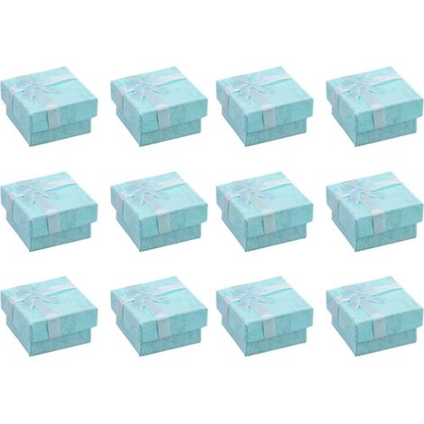 Scatola portagioie con 12 nodi, in carta blu, leggera e portatile. (1/5)