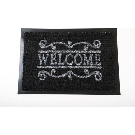 Schmutzfangmatte in verschiedenen Größen & Farben - 60x40 cm, schwarz welcome