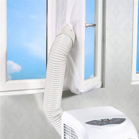 Kit di sigillatura per finestre con un foro – sigillante per condizionatori portatili e asciugatrici – facile installazione – classe energetica A+++ (400 cm) (1/5)