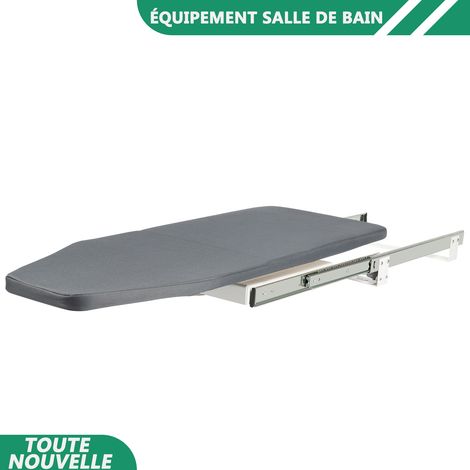 Tableau de repassage pliable gris Armoire de montage Tableau de repassage de vêtement 180° rotatif 31.511.64.7in (1/5)