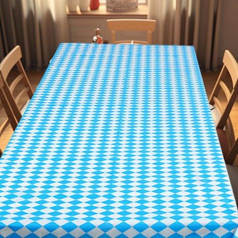 Mantel azul y blanco de 3 piezas，Mantel para fiestas de Oktoberfest，impermeable，para reuniones de cumpleaños (1/4)