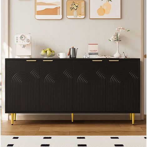 Aparador 4 puertas con estantes ajustables 160 cm OKMYHOME (1/5)