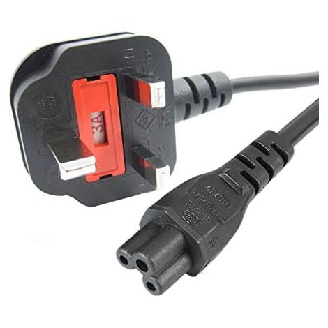 StarTech.com Cable de 1m de Alimentación para Portátiles, Enchufe BS1363 a C5, 2,5A 250V, 18AWG, Cable para Cargador, Cable Hoja de Trébol Mickey Mouse, Adaptador para Reino Unido, UL (1/4)