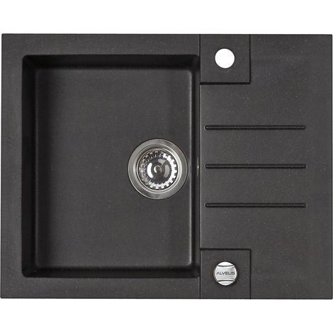 Alveus Rock - Fregadero de granito 60x48 cm, con control de desagüe, carbon 1090951 (1/5)