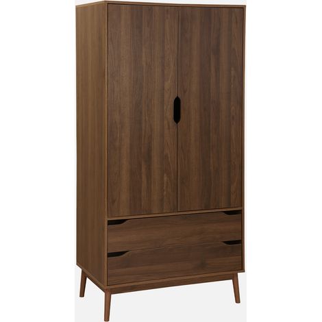 Armario vestidor vintage, decoración en madera, 2 puertas